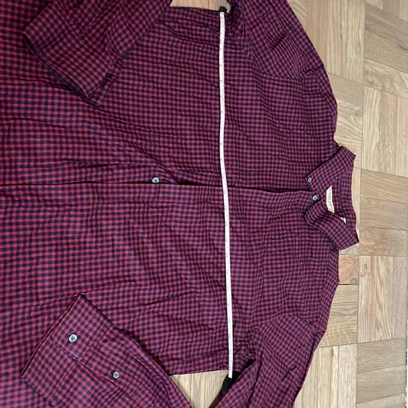 BURBERRY mens xxl shirt red black small gingham not worn - Picture 4 of 8